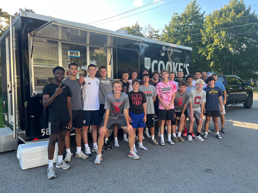 Cooke's Kitchen and Catering food truck with the Canandaigua Soccer team